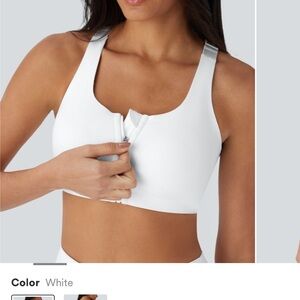 Halara Speed Wave White Zip-Front Sports Bra